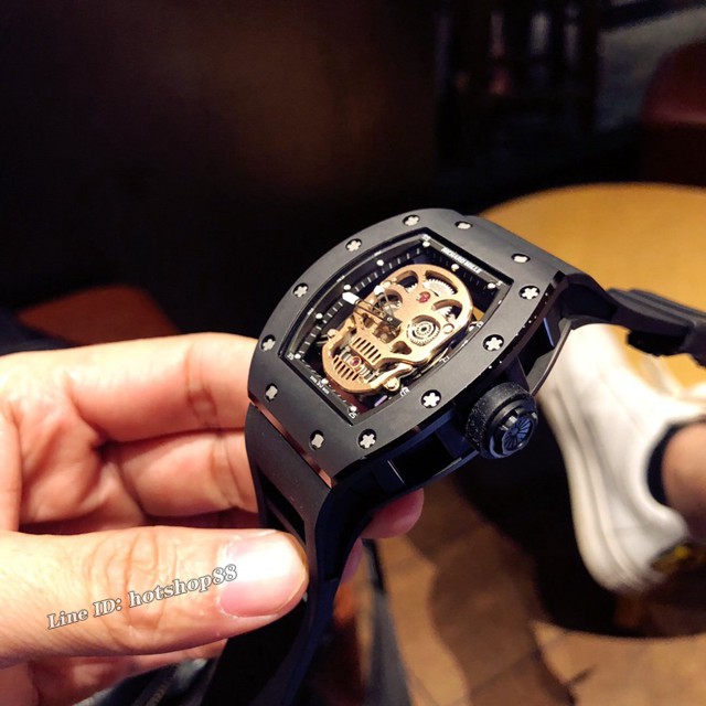 理查德米勒RICHARD MILLE 特别版RM052镂空骷髅头腕表男士腕表 gjs1812